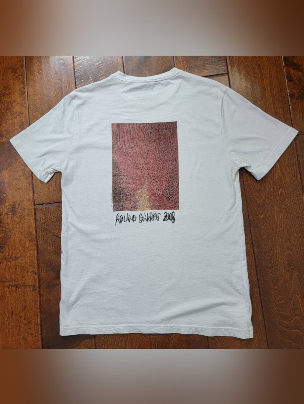 White Roland Garros 2008 French Open T Shirt Men's Large